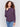 Plum purple long-sleeve sweater with a crew neck and frayed rounded hem by Charlie B.