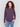 Plum purple long-sleeve sweater with a crew neck and frayed rounded hem by Charlie B.