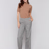 Glen Plaid Flare Pants with rolled-up cuffs and a classic pattern design for a sophisticated look by Charlie B.