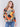 Spruce and multi-color abstract V-neck sweater with drop shoulders by Charlie B.