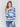 Navy tie-dye patterned V-neck sweater with long sleeves by Charlie B.