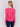 Magenta pink long-sleeve jersey top featuring a crew neckline and a unique front knot detail by Charlie B.