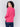 Magenta pink V-neck sweater with long sleeves featuring side slits, made from plushy yarn by Charlie B.