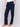 Navy straight-leg pants with a slim leg design, highlighted by a classic zip and button closure, belt loops, and side pockets, by Charlie B.